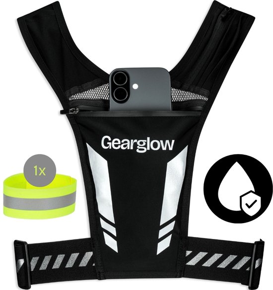 GearGlow reflecterend hardloopvest met telefoonhouder