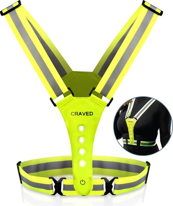 Craved reflecterend hardloopvest met verlichting